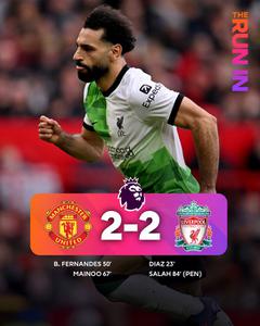 Kết quả Manchester United 2-2 Liverpool: Liverpool mất ngôi đầu bảng