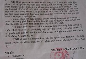 Muốn đăng ký kết hôn phải "đặt cọc" 2 triệu cho UBND xã - ôi cái XH này :(