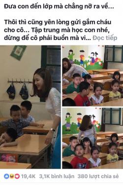 Cô giáo trẻ và bức hình "hot" nhất trong ngày khai giảng ở Hà Nội