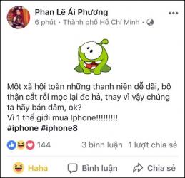 Ca sĩ Ái Phương khuyên fan "đừng bán thận, hãy bán dâm để mua iphone 8": Chết vì cái mồm!