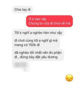 Bị bạn gái chia tay vì chỉ mang 150 nghìn đi chơi, anh chàng buồn bã ôm bồn cầu cả đêm!