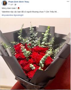 Kỳ Duyên khoe hoa người yêu tặng ngày Valentine, Minh Triệu lập tức bị réo tên vì cũng có quà giống y hệt