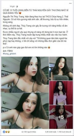Cô bé Thái Nguyên 13 tuổi quá xinh đẹp lại ăn mặc gợi cảm đang gây sốt mạng xã hội