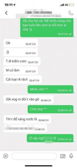 Nhờ tài xế vào ngõ đón, khách bị nhắn tin chửi: 'Loại giẻ rách, 25 nghìn mà đòi đi ô tô'