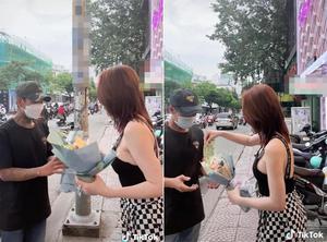 Trang Nemo chơi sang, cho nhân viên bó hoa tiền mang về tặng vợ